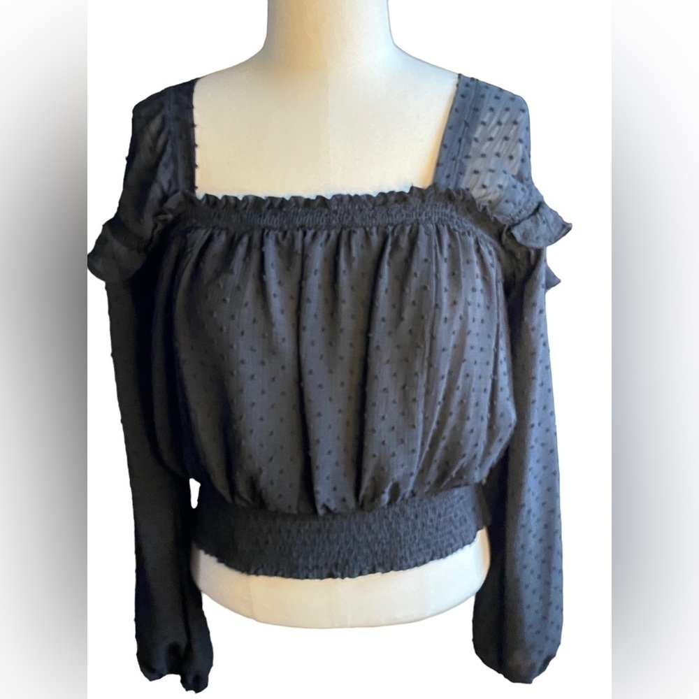 Mustard seed black crop top size L
